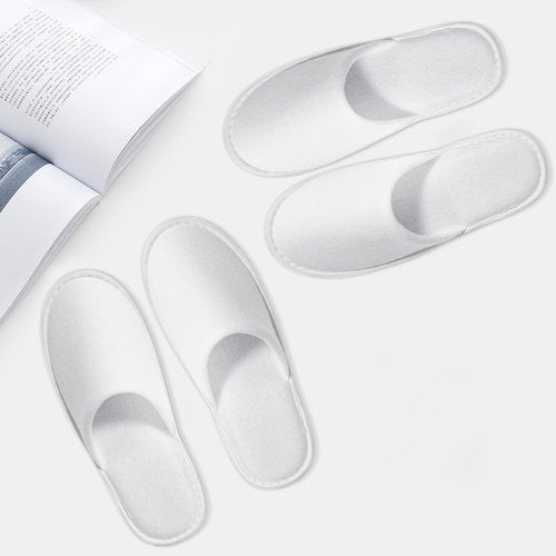 SENJUNSAFE 30Pairs Disposable Slippers For Guests Men's US 10/Women's US 11 Medium Applicable Spa Travel Hotel Slippers Disposable, Individually Wrapped Anti-Slip slippers In Bulk （White）
