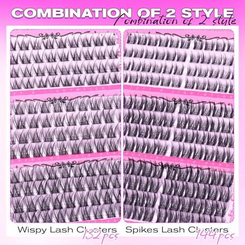 wiwoseo Wispy Lash Clusters Natural Eyelash Clusters Eyelash Extensions Clusters Lashes Natural Lash Extensions Lashes Clusters Lashes 2 Styles Pesta?as Postizas Naturales for Beginners (10-14MM)
