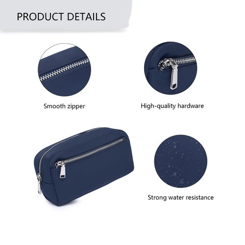 YONBEN Nylon Female cosmetic bags Canvas toiletry bags Wash bags with large capacity Simple design (Nylon/Navy Blue)