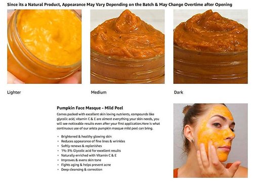 L&I Apothecary 4 fl. Oz. Arista Pumpkin Enzyme Mask - Exfoliating mask for Uneven tone, Fine lines and Dullness. Clarifying mask.