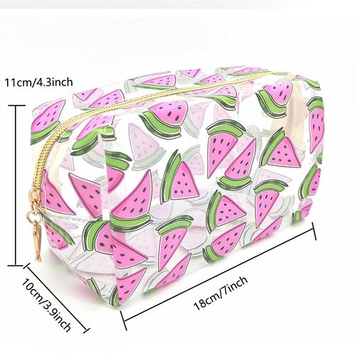 Small Cosmetic Bag Clear Makeup Bag Travel Make Up Organizer Case Women Printed Waterproof Toiletry Bag Square Pouch for Transparen Purse for Cute Pouch