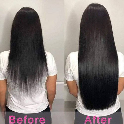 Clip In Hair Extensions Real Human Hair 20 Inch Straight Hair Clip in Hair Extensions Human Hair 120g 1B Natural Black Silky Thick Real 100% Human Hair for Women Virgin Hair