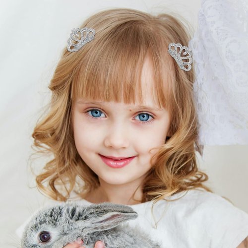 BIUDECO Hair Clips for Rhinestone Hair Accessories, 48 Pcs Girls Barrettes for Girls, Little Girl Tiaras for Women Crown, Fashionable and Cute Comb