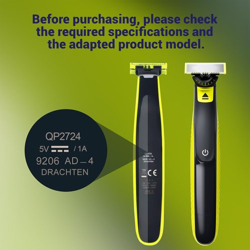 5V One Blade Charger Compatible with Philips Norelco Shaver 2400 2600 X3001/90 OneBlade QP2724 QP2834 MG5910 MG7910 MG9510 X5006 Electric Beard Shaver Power Adapter USB Charging Cable