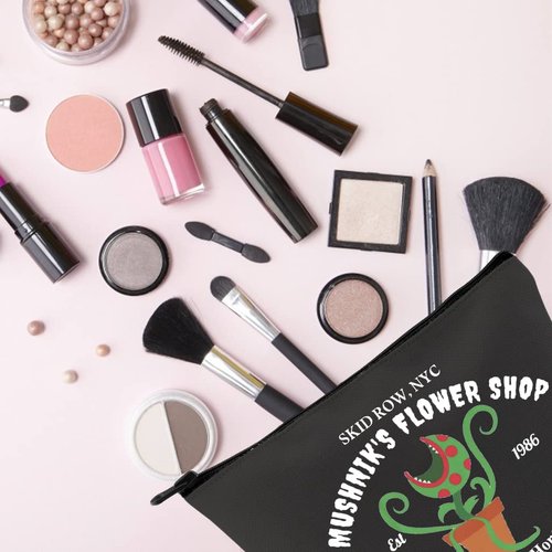 TSOTMO Horror Movie Lover Gift NYC Mushnik’s Shop EST 1986 Scary Movies Inspired Zipper Pouch Makeup Bag (BLK-Flower shop)