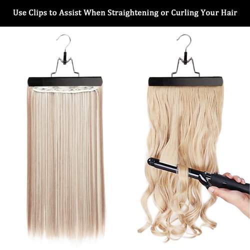 Qavctw Portable Wig Storage Bag, Hair Extension Bag with Hanger Dust-Proof Hair Extension Hanger, Waterproof Hanger Strong Holder for Store Style Human Hair
