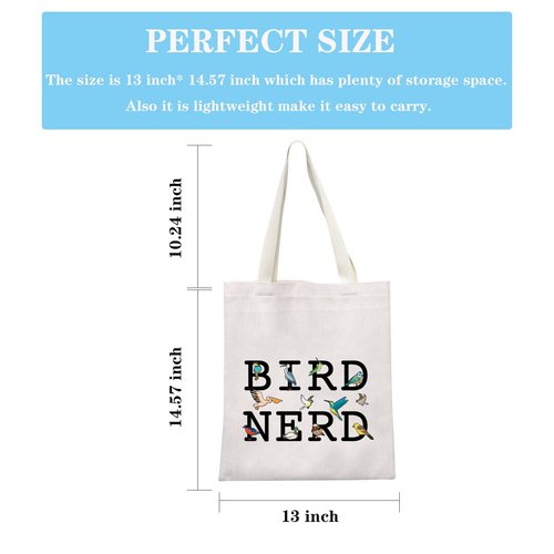 GJTIM Ornithologist Gift Bird Nerd Zipper Makeup Bag for Bird Lovers (Bird Nerd Tote)