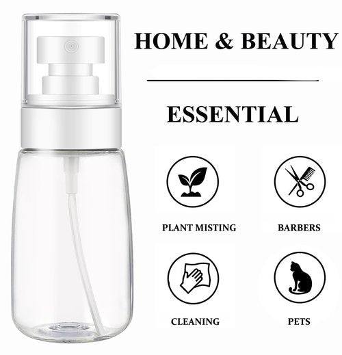 DNSEN 3 Pack Spray Bottle 2oz/60ml Empty Small Fine Mist Clear Travel Size Bottles Water Spray Bottle for Hair Face Plants