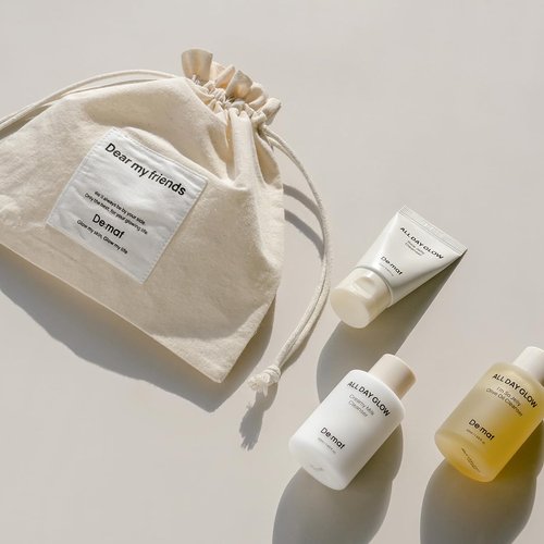 De:maf Welcome Kit Cleansing Set – Gentle Cleansing Trio with Travel Pouch | Olive Oil, Milk, and Rice Foam Cleansers for All Skin Types