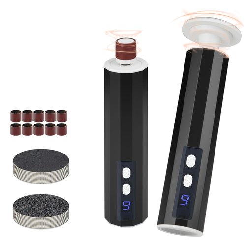 Electric Foot Callus Remover, Electric Foot File Speed Adjustment & Direction of Rotation Controller, Pedicure Tools for Feet with 20Pcs Replacement Sandpaper and 10Pcs Barrel Sandpaper