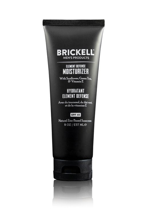 Brickell Men's Element Defense SPF45 Moisturizer for Men, Natural & Organic, Zinc Oxide Mineral Sunscreen, Hydrates and Protects Skin Against UVA/UVB Rays, 8 Ounce, Unscented