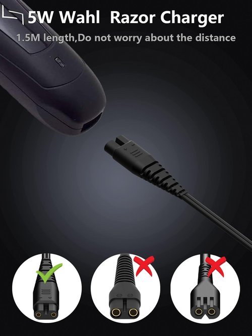 USB Charger Cord Compatible with Hatteker Cordless Pro Hair Clippers Beard Trimmer RFC-588 RFC-598 RFC-690 RFC-692 RFC-696 RSCX-7568 RSCX-9598 Shaver Razor Power Charging Cable Replacement Black 5FT