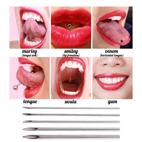 TC 100pcs Tattoo Piercing Needle with Body Ear Navel Nipple For piercing Supplies (12G)