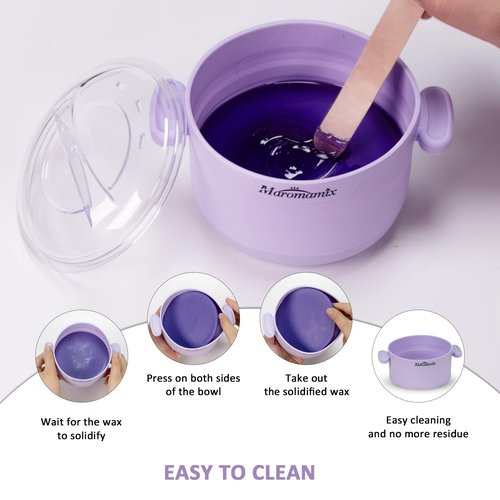 Waxing Kit -Silicone Wax Warmer for Hair Removal with 4 Packs of Hard Wax Beads, Portable Electric Silicone Wax Machine for Full Body Face Eyebrows Bikini Brazilian at Home Waxing Kit for Men Women