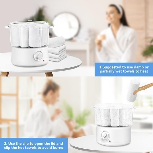 HYTOBP Mini Hot Towel Warmer for Spa, Quick Heating Towel Steamer for Facials, Portable Small Towel Heater for Bathroom,Spa and Salon.(White-XX-Small)