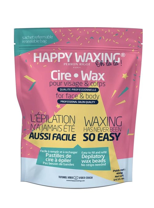 Happy Waxing - Refill Wax Beads - Easy To Apply - Painless Hair Removal - Smooth Gel Texture - Patented Formula Offers High Performance Results - Efficient for all Areas of the Body - 14.11 OZ - 400 G