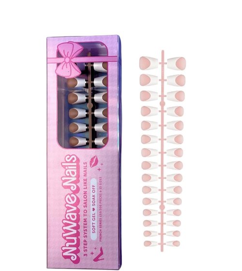 French Tip Press on Nails U Shaped Design - Enhance Your Look with Elegance White French Tip Nails - Natural Soft Gel, 15 Sizes 150/PCS Fake Nails Kit