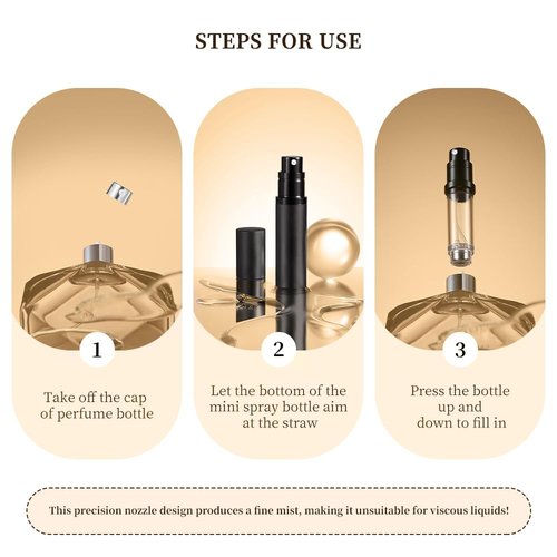 DIOHIO 5ml Perfume Atomizer Travel Refillable, 3PCS Perfume Travel Refillable Bottle,Bottom-Filling Fragrances Perfumes Bottle,Mini Cologne Dispenser,Portable Sprayer (Black-Grey-Purple