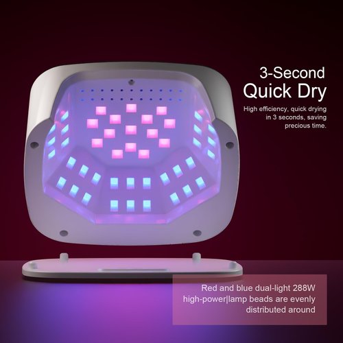 LVAINIT SUNX11 Rhinestone uv Nail Lamp - LED UV Gel Nail Dryer with Rainbow Crystal Design, 3-Second Quick Dry, Touch Screen, Detachable Base, 4 Timer Settings, for Fingernails & Toenails