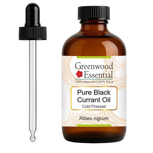 Greenwood Essential Pure Black Currant Oil (Ribes nigrum) with Glass Dropper Cold Pressed 120ml (4 oz)