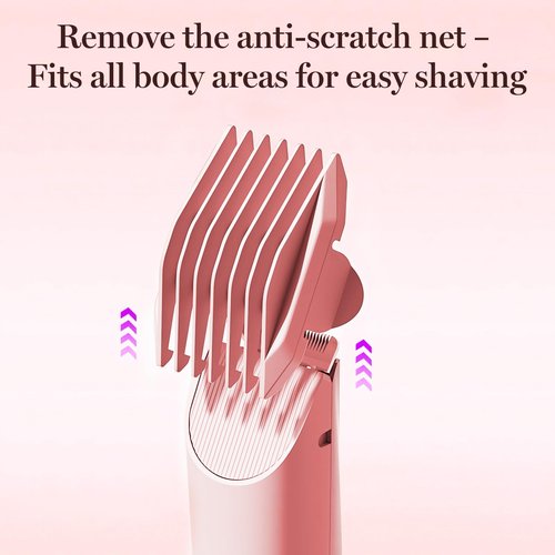 Bikini Trimmer for Women – Dual Head Electric Razor for Bikini, Underarm, Leg & Facial Hair, Painless Ceramic Blade, IPX7 Waterproof, Pink