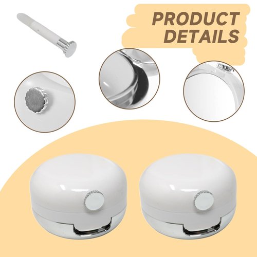 QIYUDA 2 Pcs Lip Balm Jars Container, Lip Makeup Applicator Lip Gloss Empty Sample Jars Case Box with Mirror and Silicone Lip Brush