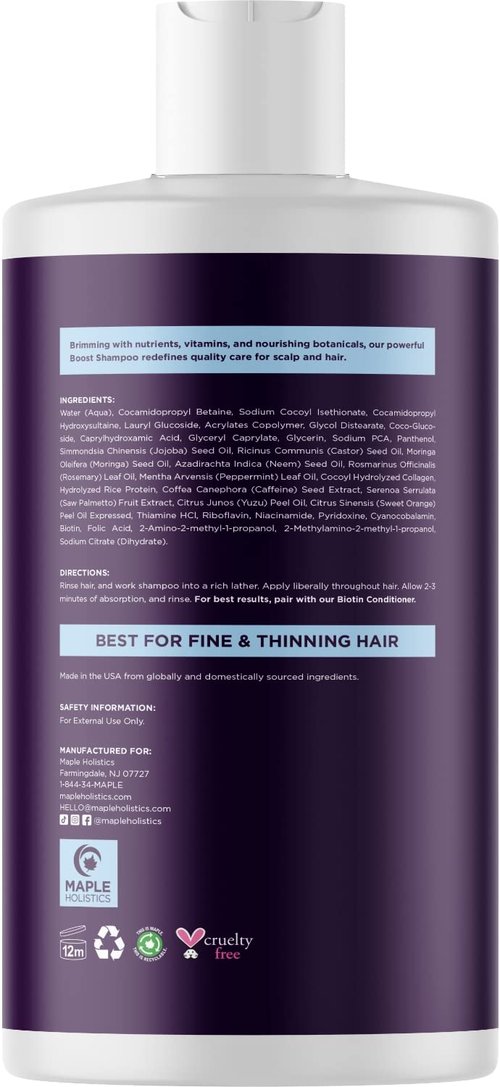 Maple Holistics Rosemary Hair Oil Set (2 Fl Oz) for Dry Scalps, Fine Hair Regrowth - Biotin, Sulfate-Free Shampoo with Natural Ingredients, Unisex