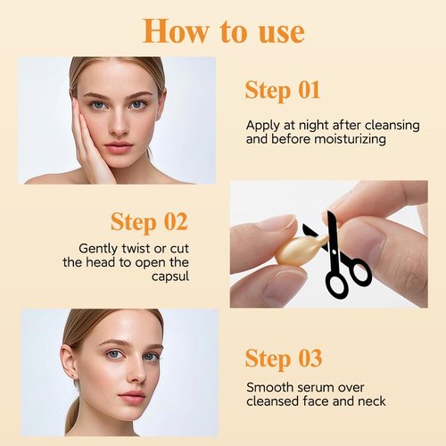 Vitamin C Anti-Wrinkle Aging Face Serum 30 Capsules+Retinol Collagen Anti-Aging Wrinkle 30 Capsules,VC For Morning+VA For Evening,Smooth,Hydrate,Firming Skin,Travel Portable