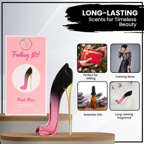 Viaan Krishna Fantasy Girl Mini High Heel Perfume Gift Set for Women (1oz/30ml x 4pcs) Pink Rose, Blush, Perfect, & Ambition (Pack of 4)- Eau De Parfum