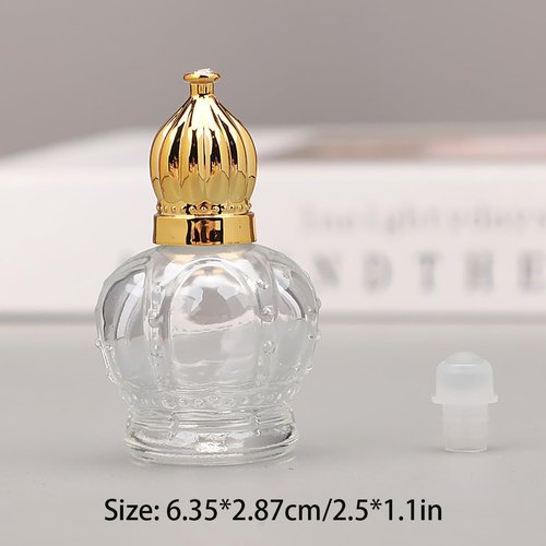 Alunsito Roll On Glass Bottles 6 Pack Mini Empty Perfume Bottles Leak-Proof DIY Container with Crown Cap Glass Roller Bottles For Essential Oils Cosmetics Sunscreen Moisturizer