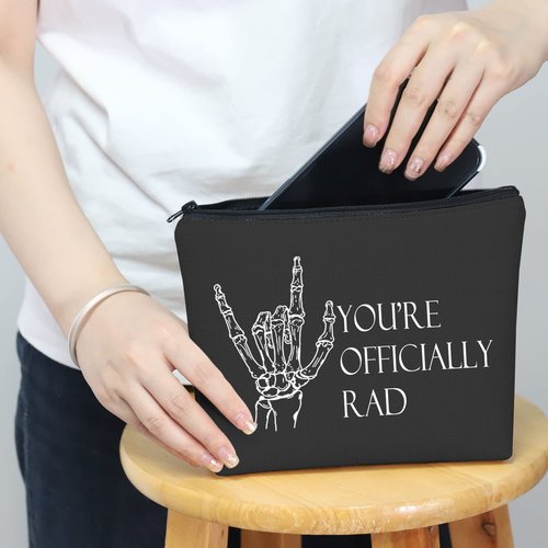 X-ray Tech Cosmetic Bag Radiology Student Gift Radiology Technician Survival Kit Makeup Zipper Pouch Bag for Radiology Tech Graduation Gift (Officially Rad)