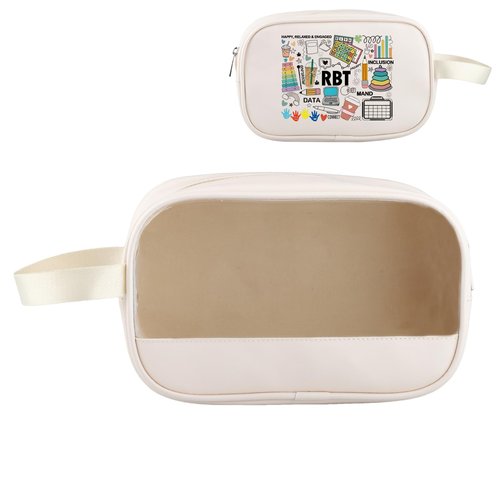 PWHAOO Registered Behavior Technician Cosmetic Bag Behavior Tech Makeup Bag Behavior Analyst Gift (HAPPY RBT BAG)