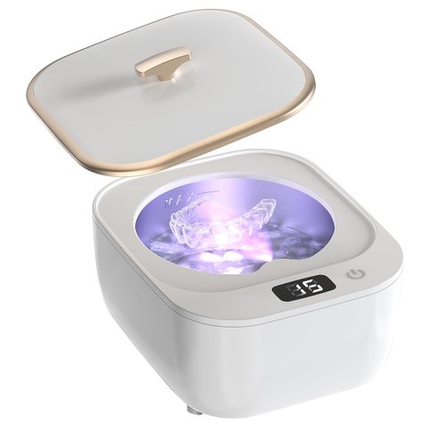 Ultrasonic Retainer Cleaner and Retainer Storage Case Bundled Set Contains Ultrasonic Retainer Cleaner Machine and Double Layer Retainer Case