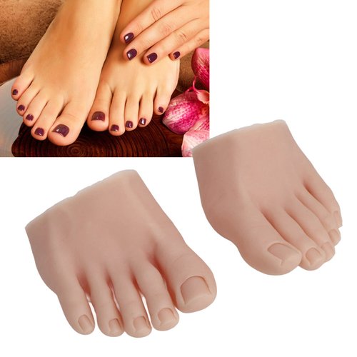 Fayelume 1 Pair Fake Foot, Silicone Feet, Nail Art Training Foot, Silicone Practice Feet Model, for Pedicure, Toe Nail Art, Acrylic Nails