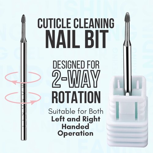 Makartt Nail Drill Bit Set B-25 Tungsten Carbide Diamond Ceramic Acrylic Nail Drill Bits 7Pcs with Safety Nail Drill Bits Tungsten Carbide Drill Bit Cuticle Bundle