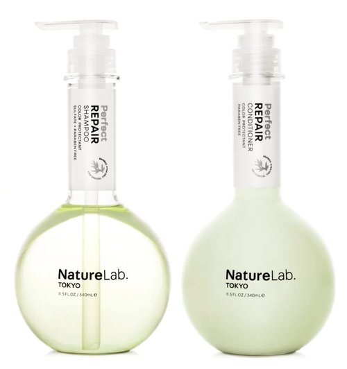 NatureLab.TOKYO Perfect Repair Shampoo & Conditioner Duo - Japanese Shampoo and Conditioner for Damaged, Color-Treated Hair - Penetrates Roots and Restores Strands - Japanese Hair Care - 11.5oz each
