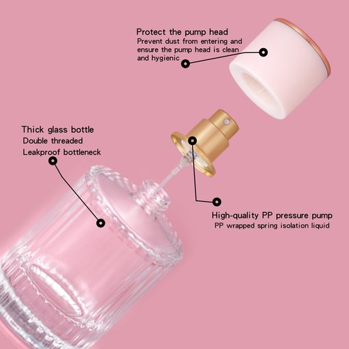 Jxcmeng 2 Pack 30ml Empty Perfume Spray Bottles, Refillable Fine Mist Atomizer Portable Travel Cologne Atomizers Fragrance Containers Sprayer for Perfume (30ML Black Cap and 30ML White Cap)