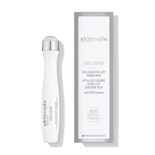 Skincode Exclusive Cellular Eye-Lift Power Pen | Cooling Roll-On for Puffiness & Dark Circles | Multi-Corrective Eye Booster | ACR Complex for Collagen Boost & Wrinkle Reduction (0.5 Oz / 15 mL)
