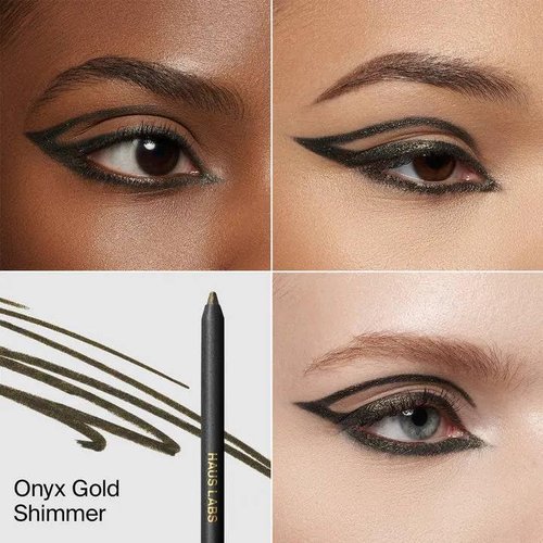 HAUS LABS BY LADY GAGA Optic Intensity Eco Eyeliner - Onyx Gold Shimmer + Complimentary Sheet Face Masque