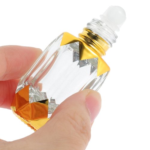 Ciieeo Roll on Bottles, Roller Bottles for Essential Oils 6ml, Oil Roller Pitcher, Arabic Crystal Glass Refillable Roller Pitcher for Oils Perfume Travel 4Pcs