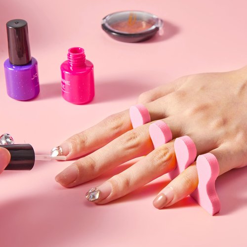 Mumufy 250 Pairs Sponge Toe Separators Pedicure Tool Kit Soft Toe Spacers for Pedicures Spreaders Finger Dividers for Women Men Feet Nail Manicure Toenails Art Painting Polish Spa (Pink)