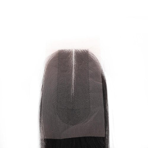 SingleBestHair Lace Closure Human Hair Silky Straight 2x6 Middle Part Closure with Baby Hair 100% Unprocessed Brazilian Virign Remy Hair Natural Color (16 inches)