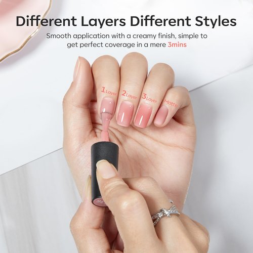 Modelones 15ML Sheer Pink Gel Nail Polish and 48W Gel Nail Lamp with UV Gloves