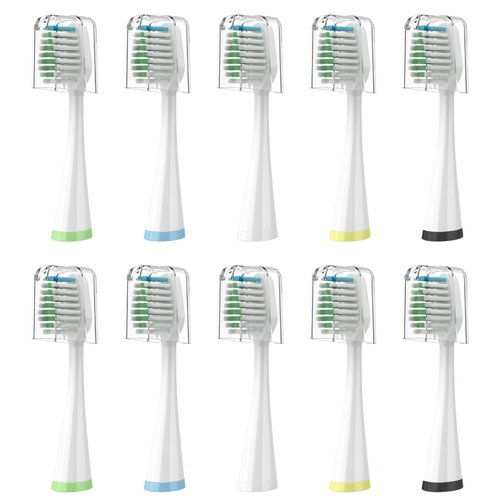 Replacement Toothbrush Heads for Waterpik Complete Care 5.0/9.0 (CC-01/WP-861), with Covers, 10 Count, White