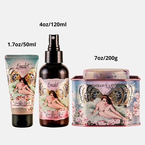 Barefoot Venus The Vanilla Effect Bath Soak, Hand Cream & Argan Oil Body Care Gift Set