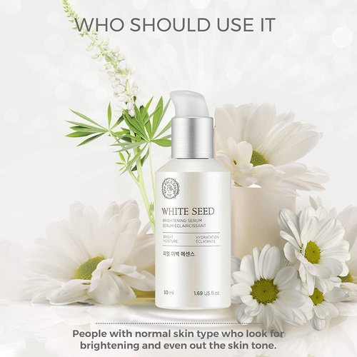 The Face Shop Whiteseed Brightening Serum | Deep Skin Brightening, Boost Moisturization & Pore Minimize | Skin Texture & Clarity Improvement, Dullness Reducing, 1.69 Fl Oz