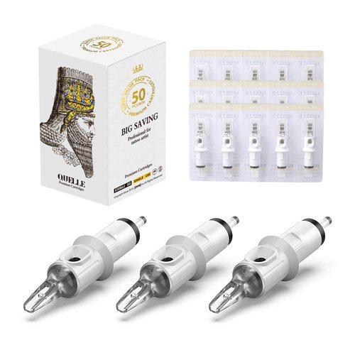 Hawink Tattoo Cartridge Needles #10 Bugpin 27 Curved/Round Magnum M-Taper 50PCS with Membrane Professional Disposable EN05S-50-1027RM