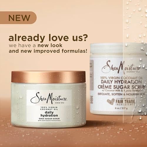 SheaMoisture Shea Sugar Body Scrub For Nourish And Replenish Skin Virgin Coconut Oil Daily Hydrating Body Scrub With 24h Shea Moisture Nutrients 12 oz