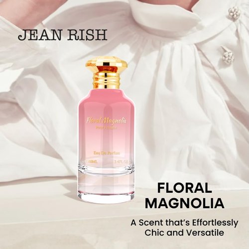 Jean Rish Floral Magnolia Perfume for Women, Eau De Parfum (3.4 Fl Oz / 100ml) with Yuzu, Magnolia & Amber - Long Lasting and Luxury Fragrance, Made in USA