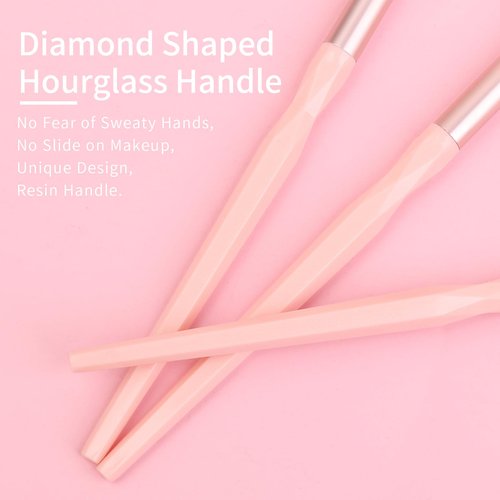 ENZO KEN Pink Portable Eye Shadow Brush Set, Vegan Eyeshadow Brushes Set, Small Nose Contour Brush, Diamond Eyeshadow Brush, Eyeshadow Blending Brush, Colorful Eye Makeup Brushes Set Professional.